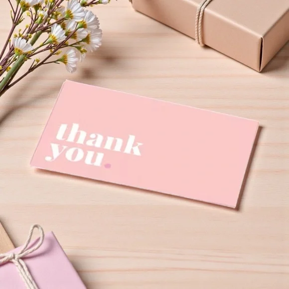 50 Chic Pink Thank You Card - Picture 1 of 3